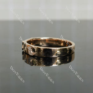 Doveggs star and moon round moissanite/lab grown diamond wedding band-3.5mm band width