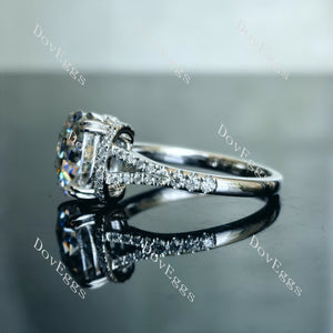 I‘abbraccio oval half eternity pave split shank moissanite engagement ring