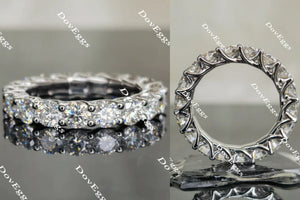 Doveggs round full eternity moissanite/lab grown diamond wedding band-4mm band width