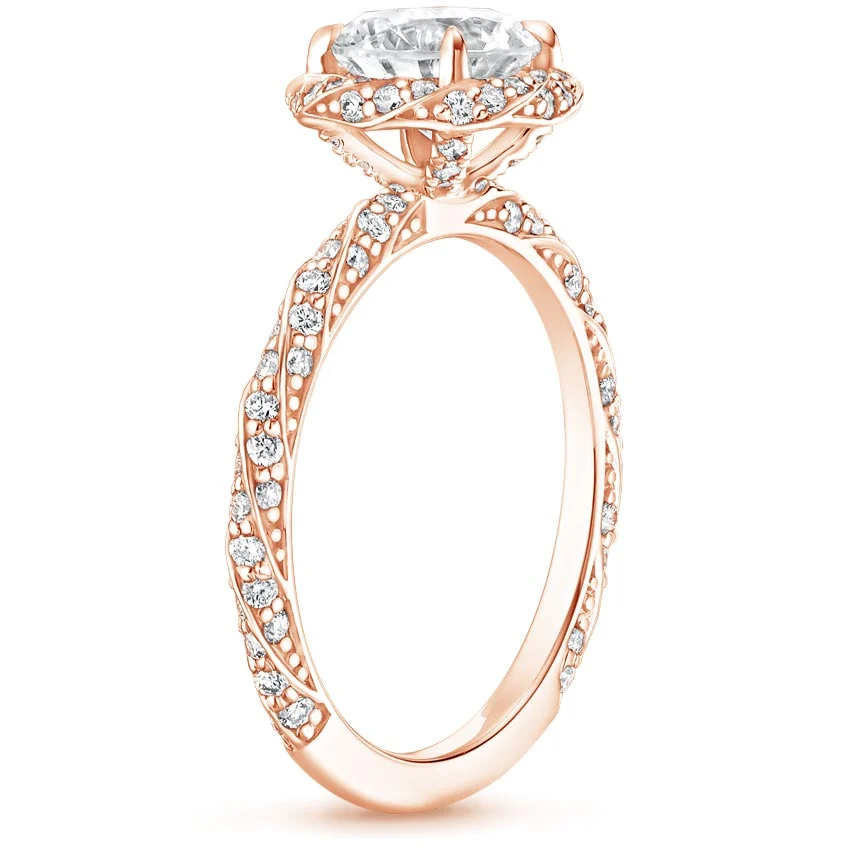 Group Order floral halo pave engagement ring semi-mount only(Exclusively to DovEggs Stones)