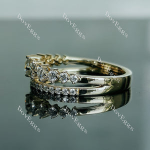 Doveggs round pave moissanite/lab grown diamond wedding band-2.8mm band width