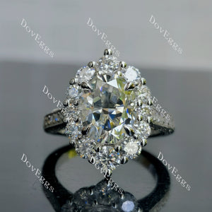 Doveggs Evelyn oval pave floral moissanite engagement ring