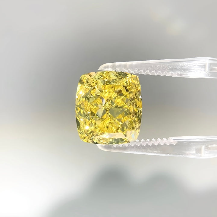 DovEggs 9.20ct cushion fancy vivid yellow VS1-LAB GROWN DIAMOND-EV739592995