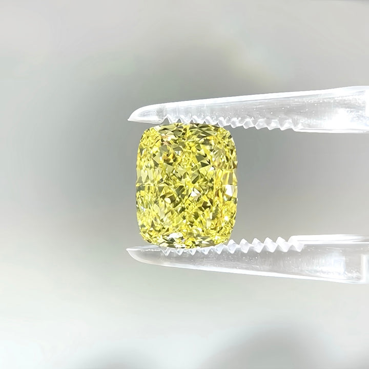 DovEggs 4.02ct cushion fancy intense yellow VS1-LAB GROWN DIAMOND-EV709518334