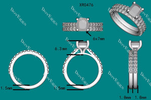 Doveggs half eternity pave moissanite/lab grown diamond wedding band(one piece of wedding band only)-1.8mm band width
