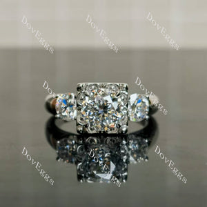 (size 10.5) Doveggs sterling silver 2ct round nova cut moissanite bridal set(2 rings)