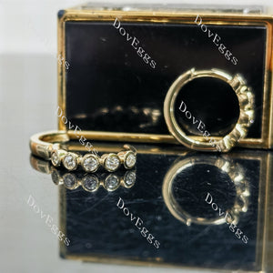 Doveggs round bezel moissanite/lab grown diamond beauty hoop earrings