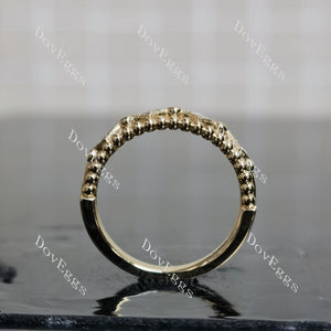 DovEggs art deco princess moissanite/lab grown diamond wedding band