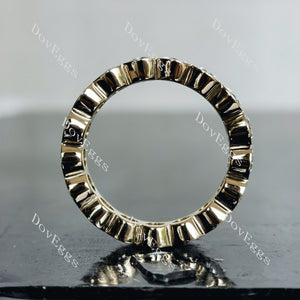Doveggs round full eternity bezel moissanite/lab grown diamond wedding band-5.2mm band width