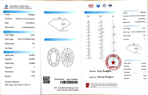 2.04ct Oval Brilliant Cut Lab Diamond - F. V. Bluish Color VS1 | Doveggs Certified