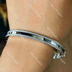 Doveggs round half eternity pave moissanite/lab grown diamond bangle/bracelet