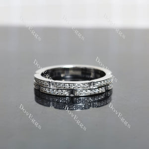 (size 6.5-6.75) Doveggs sterling silver round moissanite wedding band