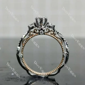 Doveggs pear pave vintage moissanite engagement ring