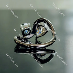 Doveggs two stones engagement ring semi-mount only(Exclusively to DovEggs Stones)