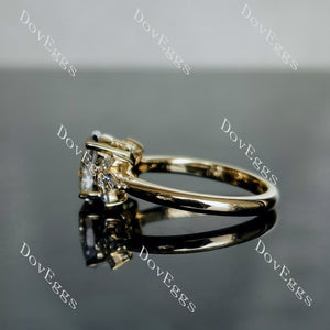 Doveggs oval floral side stones moissanite engagement ring