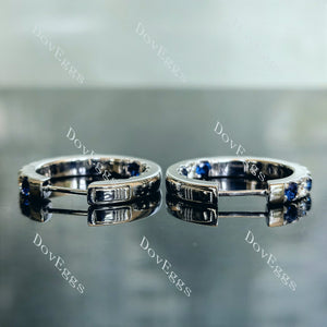 Doveggs round moissanite/lab grown diamond & colored gem earrings (around 22mm diameter)