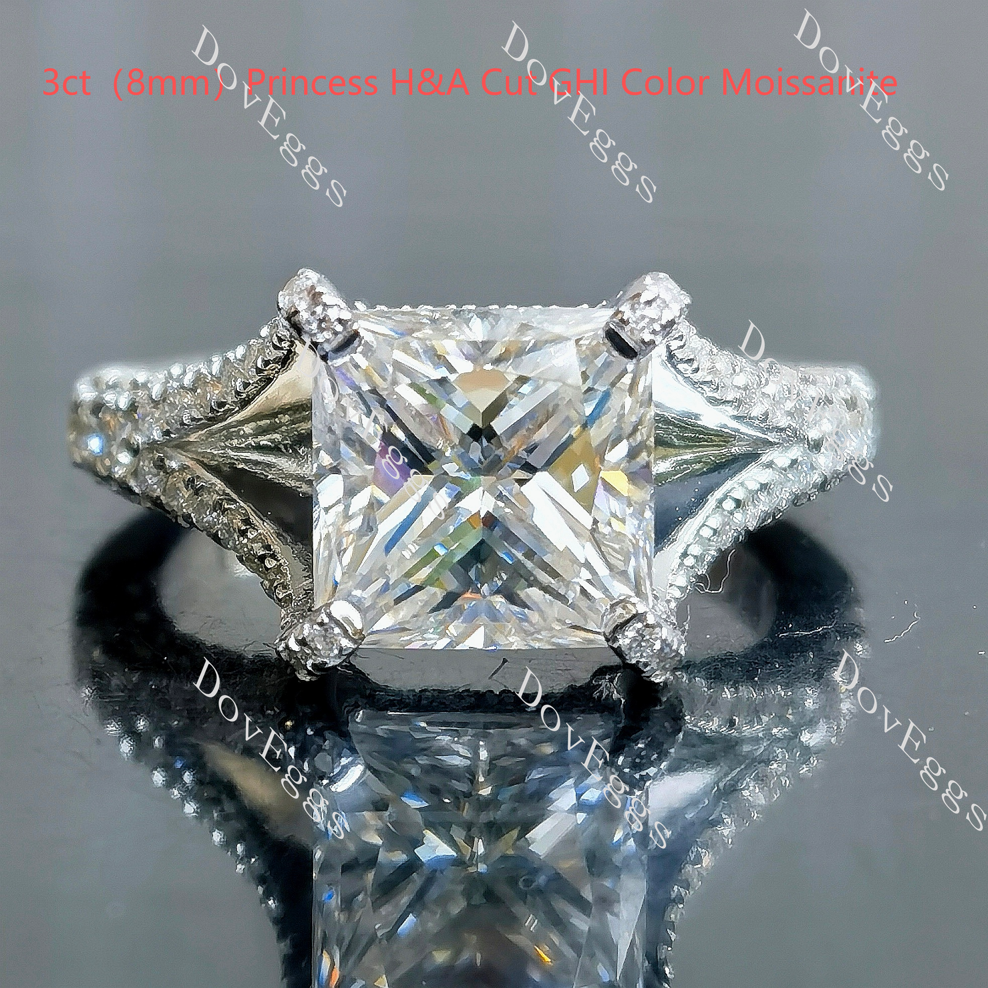 The Brooklyn split shank engagement ring only semi-mount only(Exclusively to DovEggs Stones)
