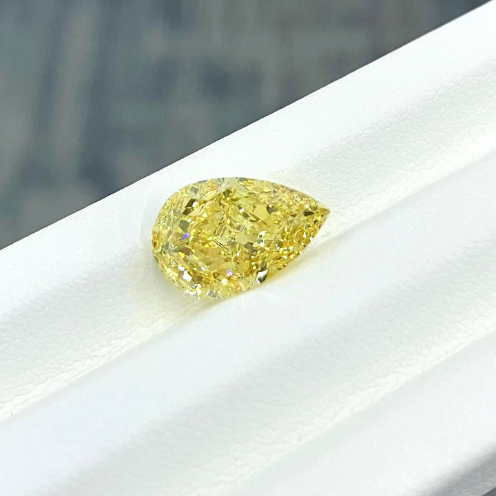 DovEggs 4.01ct pear fancy vivid yellow VS1-LAB GROWN DIAMOND-EV706568028