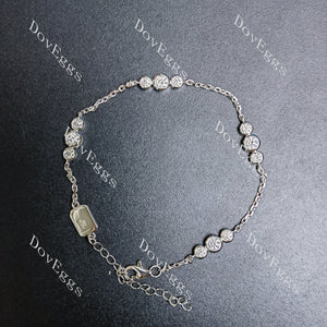 Doveggs round bezel moissanite/lab grown diamond bracelet