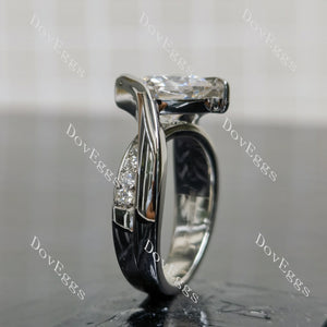 (size 6.5) Doveggs sterling silver 3ct Cushion moissanite engagement ring