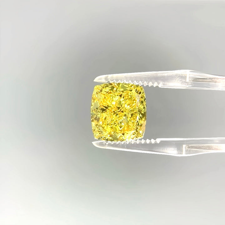 DovEggs 8.55ct cushion fancy vivid yellow VS2-LAB GROWN DIAMOND-EVD756512747