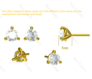 Doveggs Round Pave Lab Grown Diamond Earrings