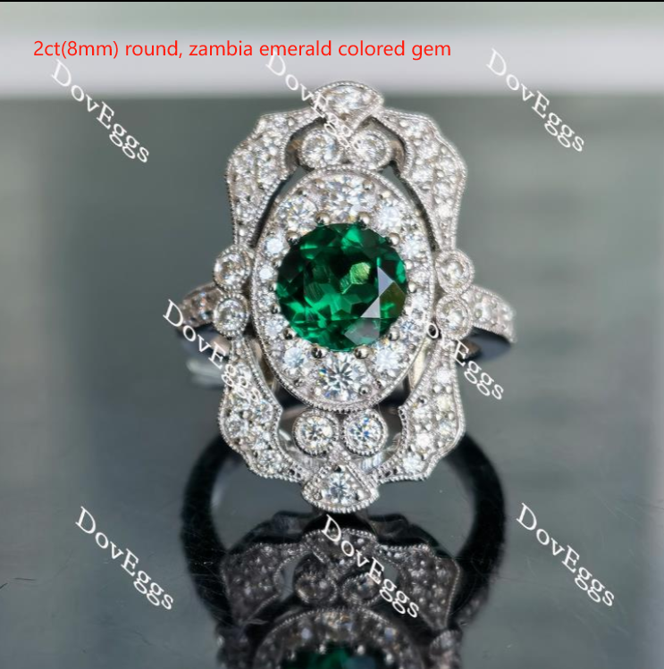 Group Order all shape all color available round halo pave moissanite/colored gem engagement ring