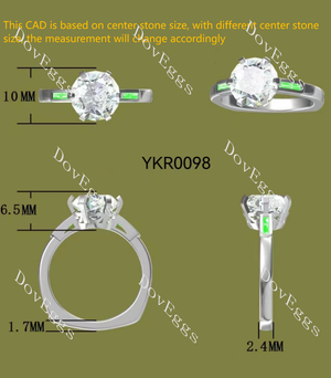 DovEggs round channel set moissanite engagement ring