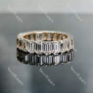 Doveggs Emerald/Radiant full eternity(0.5ct each) moissanite wedding band-5mm band width