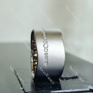 Doveggs round channel set moissanite wedding band-12mm band width