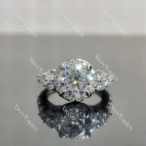 Doveggs halo side stones engagement ring semi-mount only(Exclusively to DovEggs Stones)