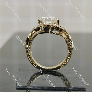Radiant vintage art deco sparkle moissanite engagement ring | Doveggs