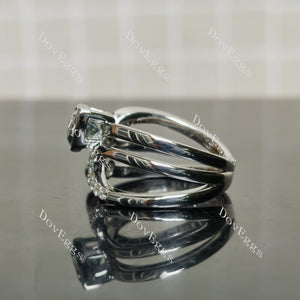 (size 8.5-8.75) Doveggs sterling silver 1.5ct pear colored moissanite engagement ring