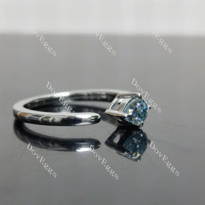 (size 9.25) Doveggs sterling silver gold 1ct Pear smokey spark grey colored moissanite engagement ring