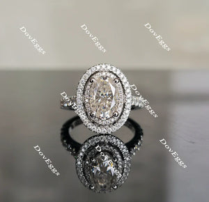 DovEggs pave double halo engagement ring semi-mount only(Exclusively to DovEggs Stones)