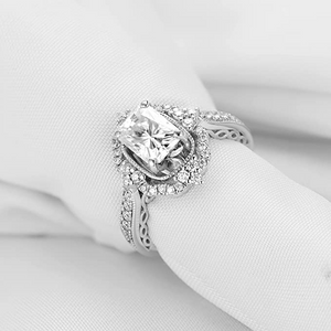 DovEggs 2ct radiant vintage moissanite engagement ring