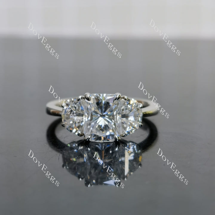 (size 7) Doveggs sterling silver 2ct radiant moissanite engagement ring