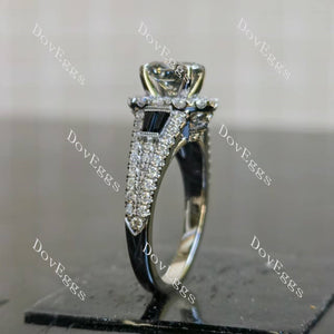 Trayce oval halo pave vintage stardust grey moissanite engagement ring