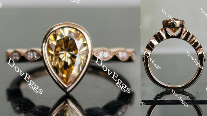 Doveggs bezel art deco engagement ring semi-mount only(Exclusively to DovEggs stones) - DovEggs-Seattle