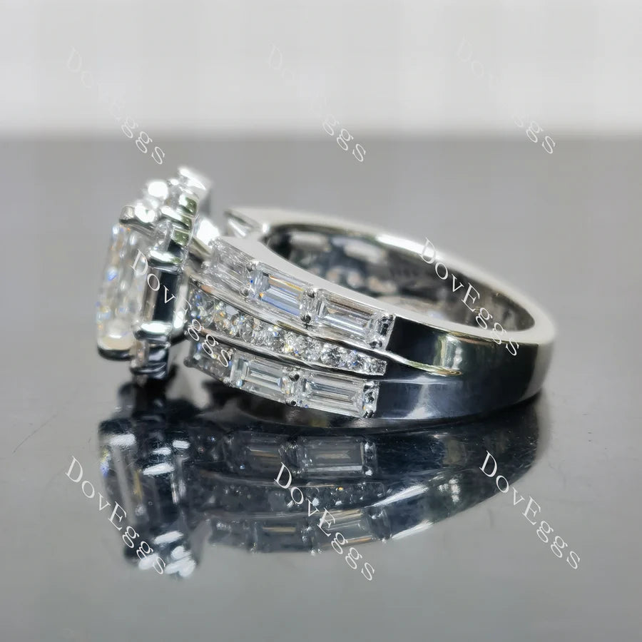 DovEggs halo pave art deco engagement ring only semi-mount only(Exclusively to DovEggs Stones)