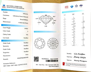 Doveggs 3.023ct round F Color VS1 Clarity Excellent cut lab diamond stone