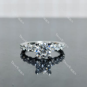 (size 6) Doveggs sterling silver 1ct round moissanite engagement ring