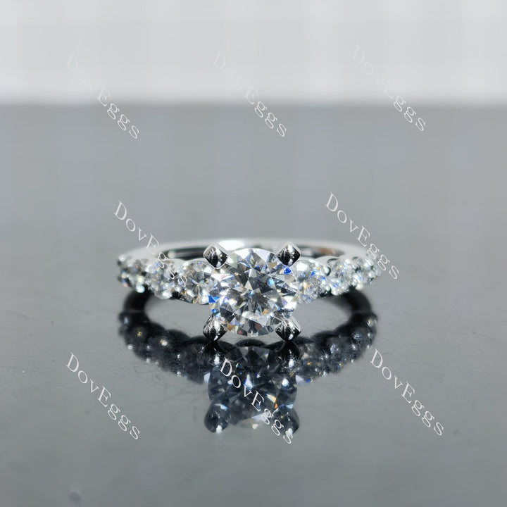 (size 6) Doveggs sterling silver 1ct round moissanite engagement ring