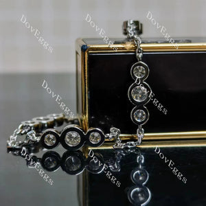 Doveggs round bezel moissanite/lab grown diamond bracelet