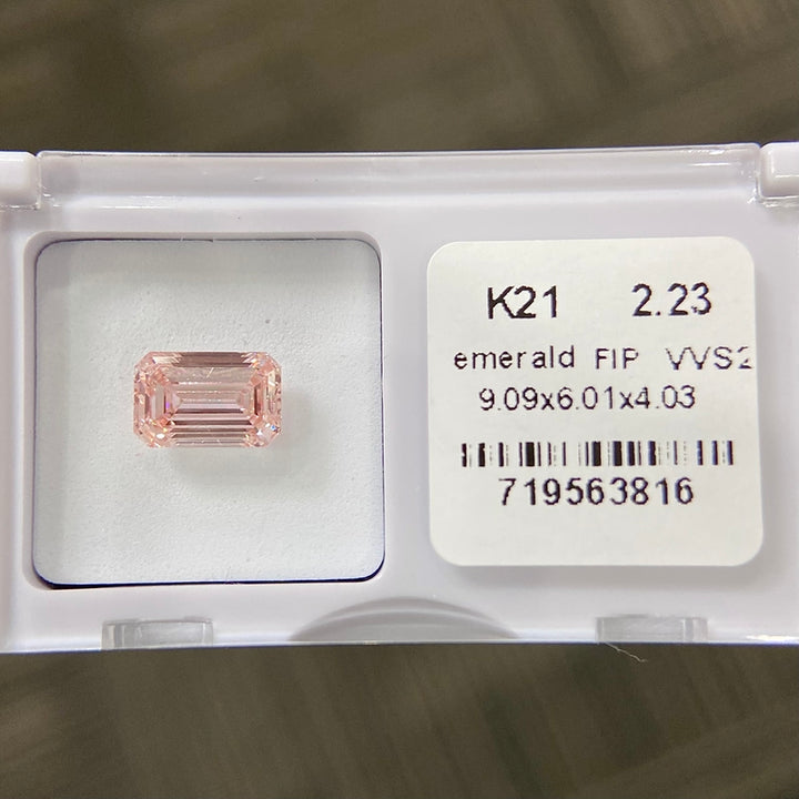 DovEggs 2.23ct emerald fancy intense pink VVS2-LAB GROWN DIAMOND-K21