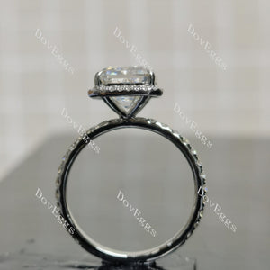 (size 8.5) Doveggs sterling silver 6ct emerald moissanite engagement ring