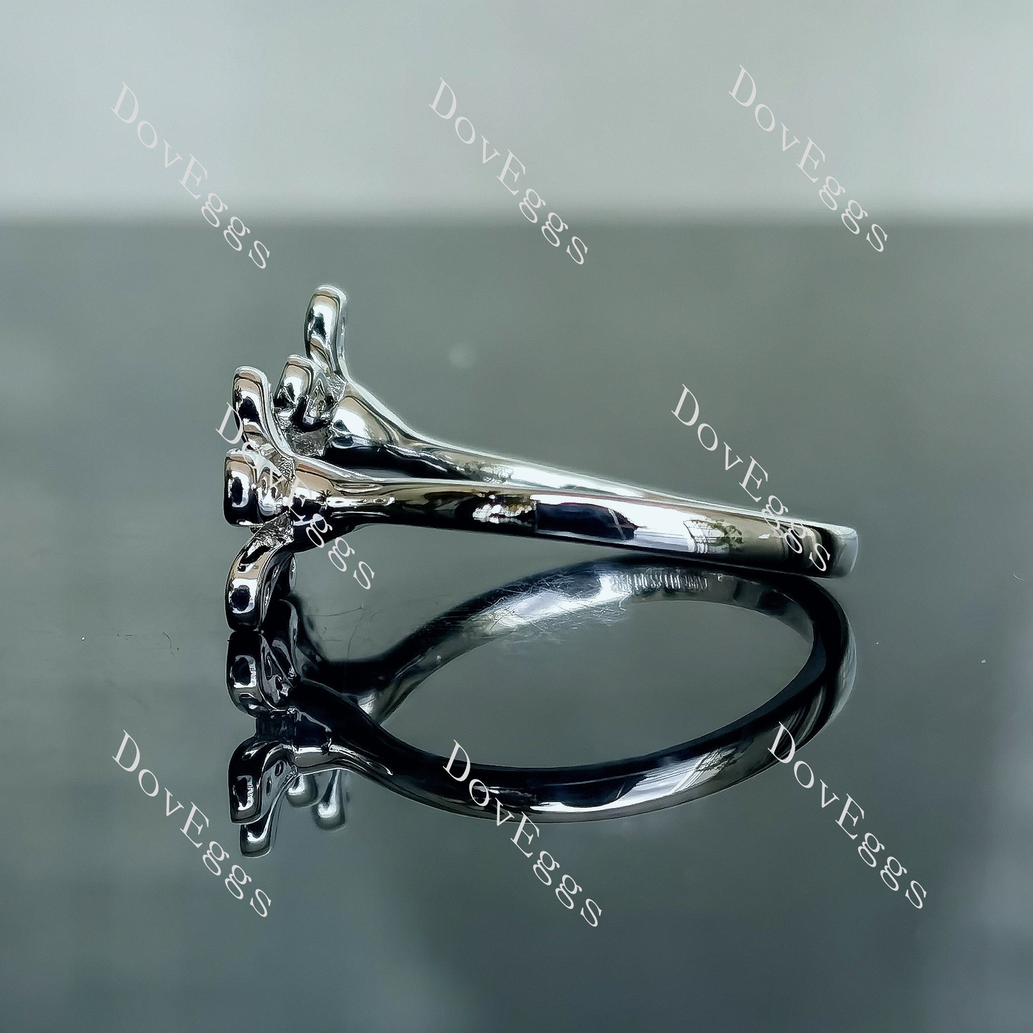 Maisie Daisy floral moissanite/lab grown diamond wedding band-2.0mm band width