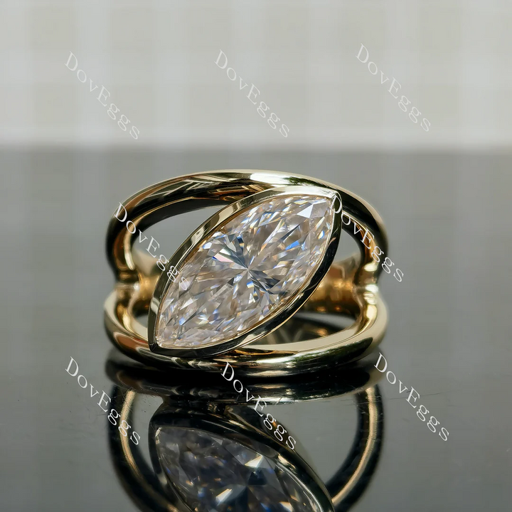 Doveggs solitaire bezel engagement ring semi-mount only(Exclusively to DovEggs Stones) - DovEggs-Seattle