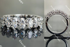Doveggs oval eternity moissanite/lab grown diamond wedding band-2.4mm band width