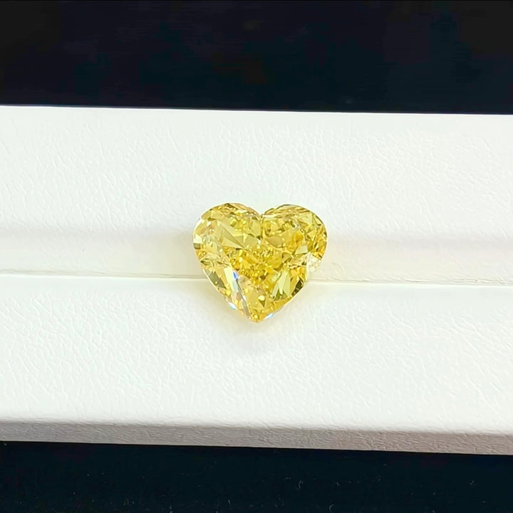 DovEggs 5.00ct heart fancy vivid yellow VS1-LAB GROWN DIAMOND-EVD783667002